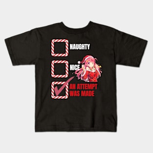 Naughty or Nice Christmas Girl Kids T-Shirt